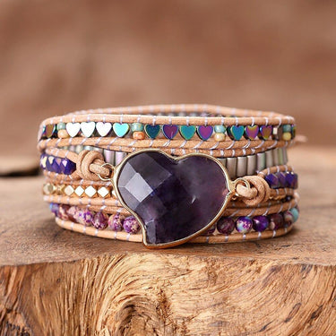 Dreams Come True Heart Amethyst Wrap Bracelet-Your Soul Place